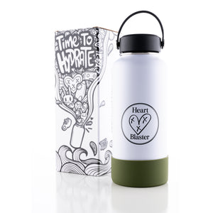 HB Insulated Water Bottle (white) Boot (Olive)