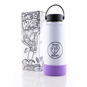 HB Insulated Water Bottle (white) Boot (Purple)